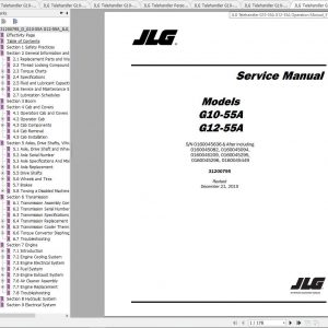 JLG Telehandler G10 55A G12 55A Operation Service Parts Manuals 1