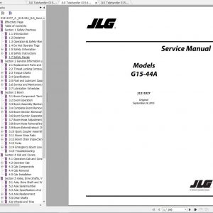 JLG Telehandler G15 44A Operation Service Parts Manuals 1