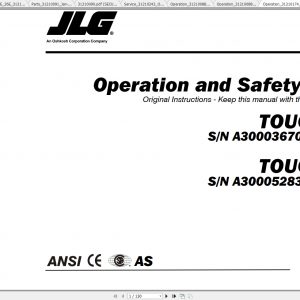 JLG Toucan 10E Mast Boom Lift Operators Service Parts Manuals 1
