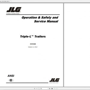 JLG Triple L Trailer Operation Service Parts Manuals 1