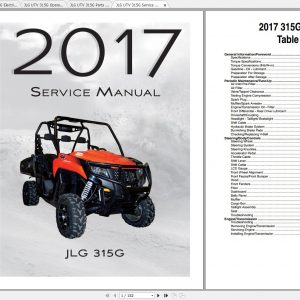 JLG UTV 315G Operatior Service Parts Manuals 1