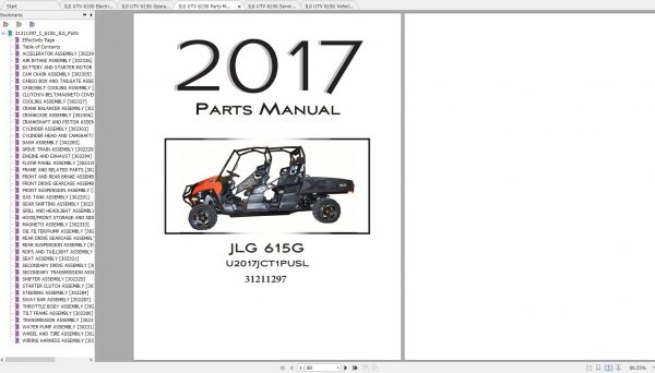 JLG UTV 615G Operatior Service Parts Manuals 2