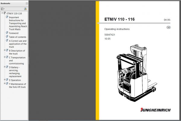 JUNGHEINRICH JETI ForkLift SH v43516 EN Updated 082020 Full Instruction 7