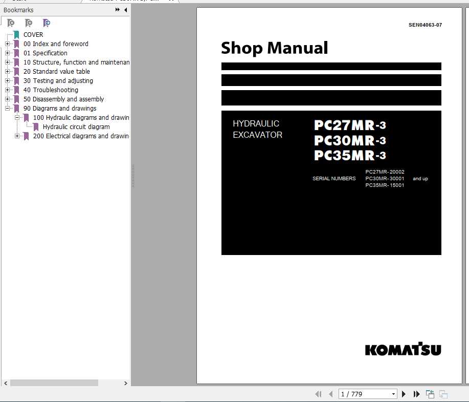 Komatsu Hydraulic Excavator PC27 35MR 3 Shop ManualSEN04063 07 1