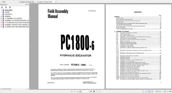 Komatsu Hydraulic Mining Shovels PC1800 6 Field Assembly Manual 1