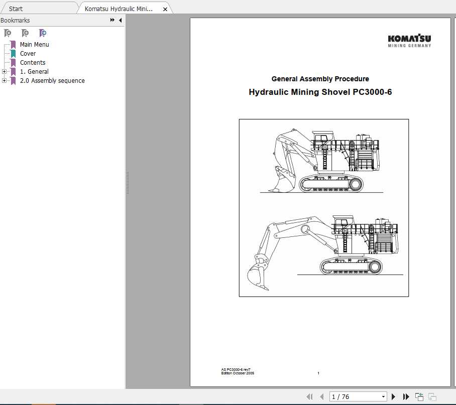Komatsu Hydraulic Mining Shovels PC3000 6 Field Assembly ManualFAMPC3000 07 1