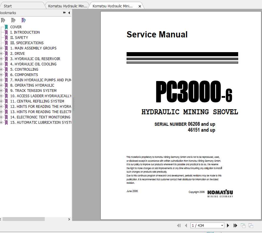 Komatsu Hydraulic Mining Shovels PC3000 6 Service Manual 1
