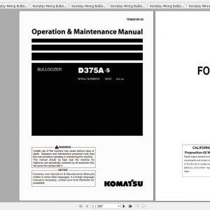 Komatsu Mining Bulldozers D375A 5 Operation and Maintenance Manual 2