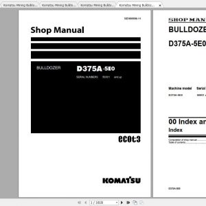 Komatsu Mining Bulldozers D375A 5 Shop Manual 1