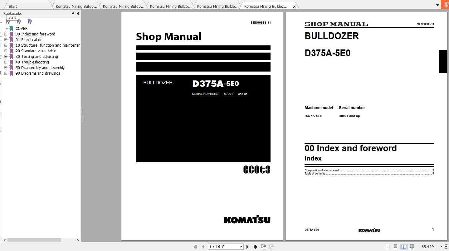Komatsu Mining Bulldozers D375A 5 Shop Manual 1