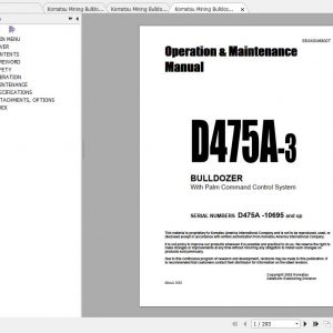 Komatsu Mining Bulldozers D475A 3 Operation and Maintenance Manual 1