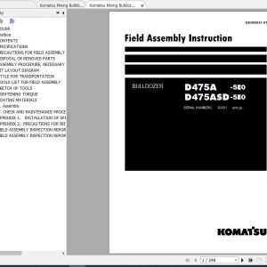 Komatsu Mining Bulldozers D475A 5 Field Assembly Manual 1