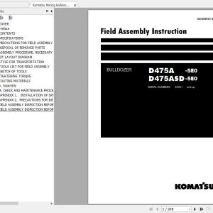 Komatsu Mining Bulldozers D475ASD 5 Field Assembly ManualGEN00051 07 1