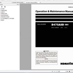Komatsu Mining Bulldozers D475ASD 5 Operation and Maintenance Manual 1