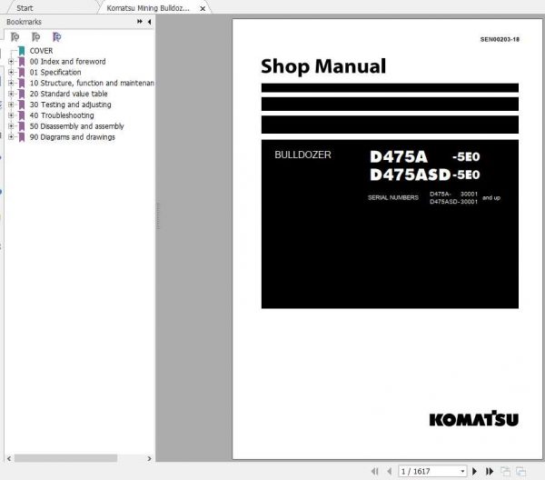 Komatsu Mining Bulldozers D475ASD 5 Shop ManualSEN00203 18 1