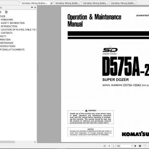 Komatsu Mining Bulldozers D575A 2 Operation and Maintenance Manual 2