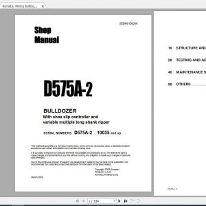 Komatsu Mining Bulldozers D575A 2 Shop Manual 1