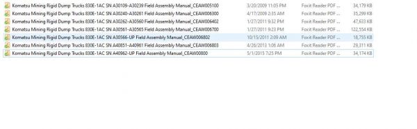 Komatsu Mining Rigid Dump Trucks 830E 1AC Field Assembly Manual 1