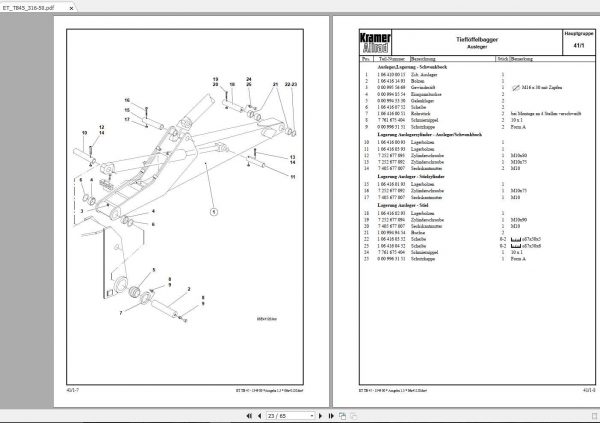 Kramer Wheel Loader Series 12 16 Spare Parts List CDs 4