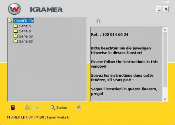 Kramer Wheel Loader Series 585080 Spare Parts List CDs 0