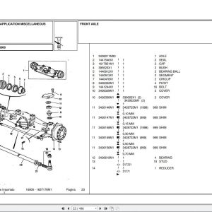 Landini Tractor 16000 Parts Catalog1637176M1 1