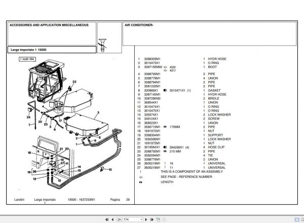 Landini Tractor 19500 Parts Catalog1637253M1 2