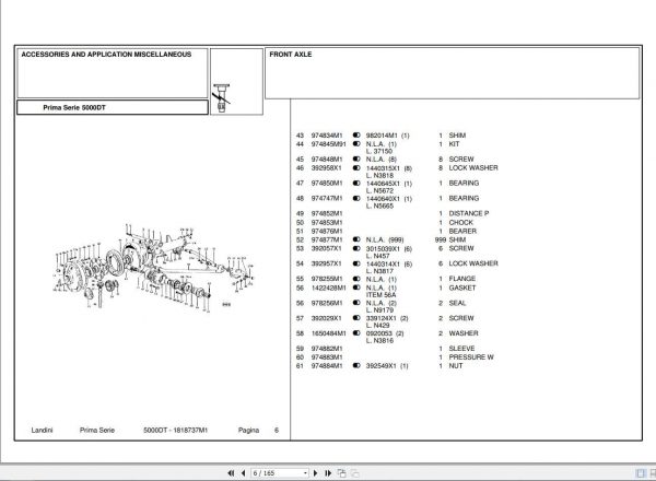 Landini Tractor 5000DT Parts Catalog1818737M1 1