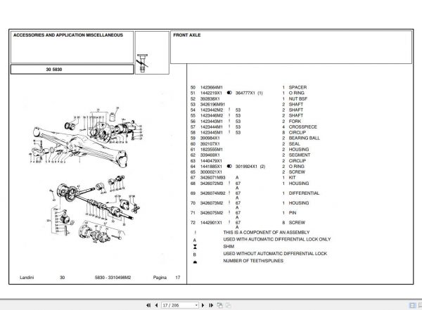 Landini Tractor 5830 Parts Catalog3310498M2 2