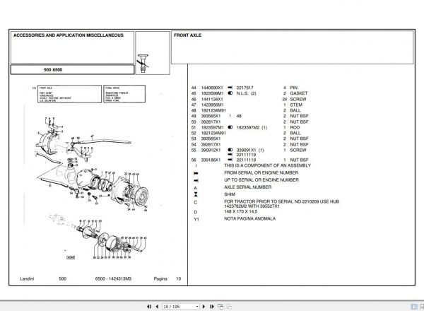 Landini Tractor 6500 Parts Catalog1424313M3 1