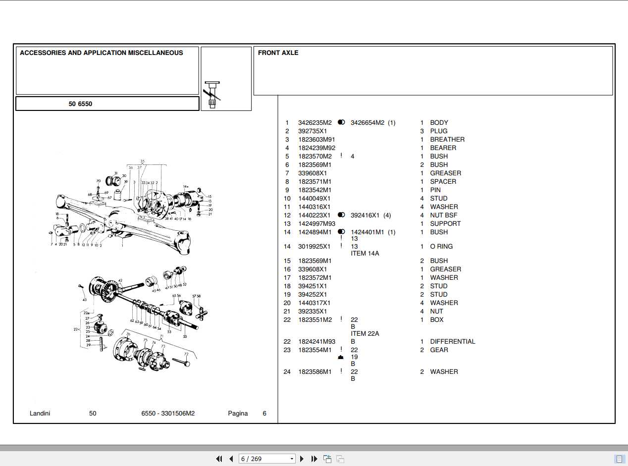 Landini Tractor 6550 Parts Catalog3301506M2 1