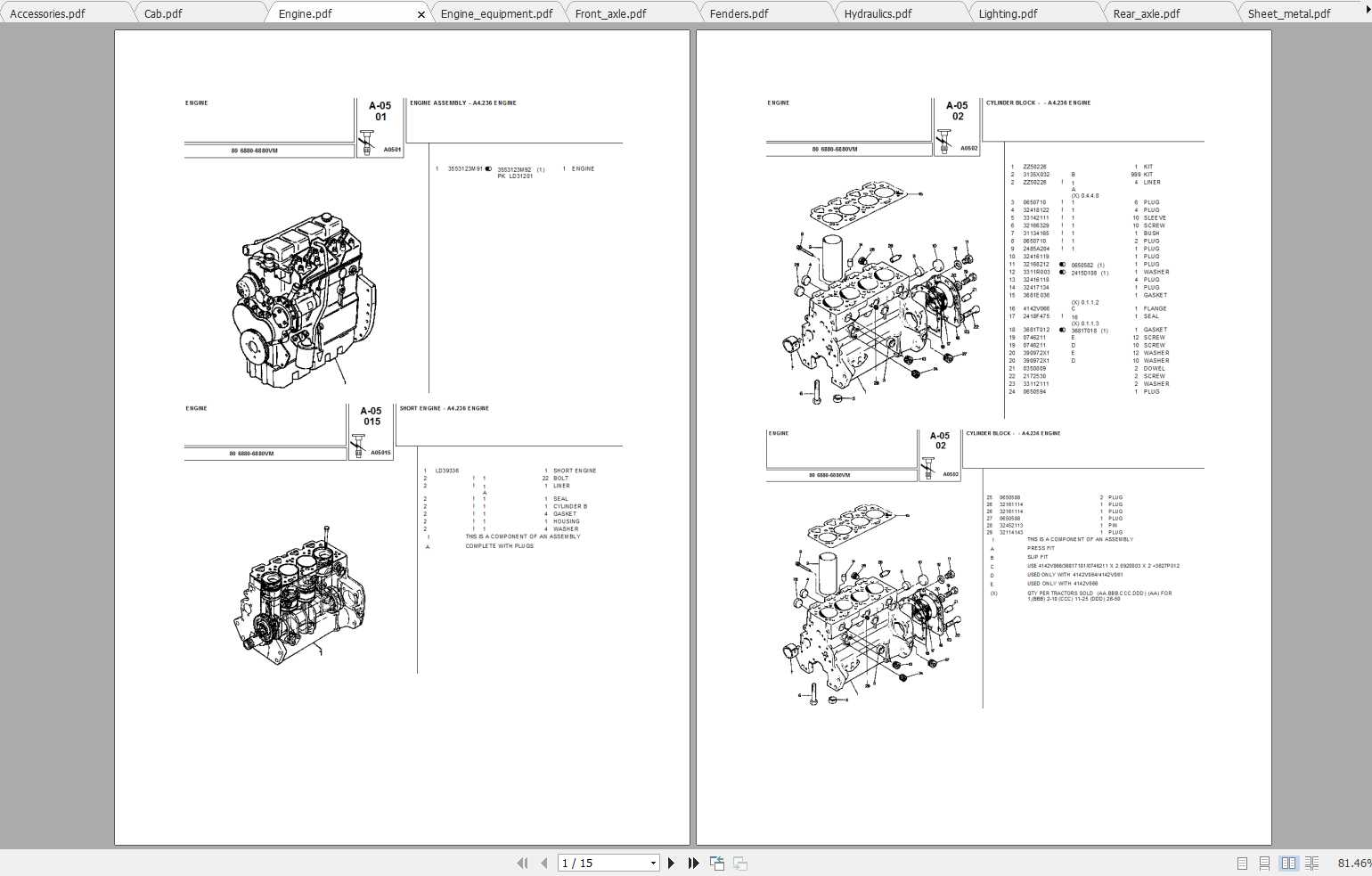 Landini Tractor 6880 Parts Catalog 1