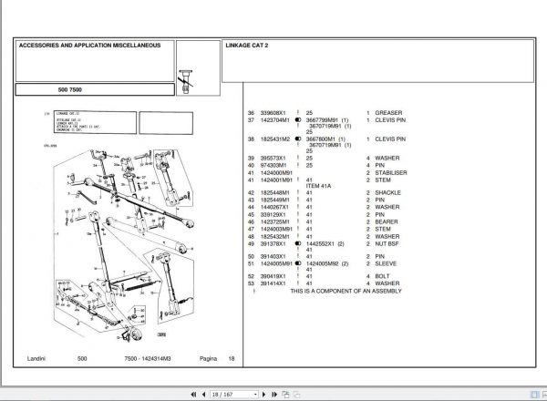Landini Tractor 7500 Parts Catalog1424314M3 2