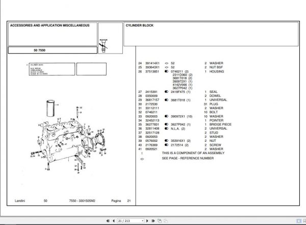 Landini Tractor 7550 Parts Catalog3301505M2 2DvP0y