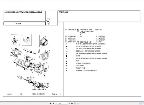 Landini Tractor 7830 Parts Catalog3310500M2 2hS5Hy