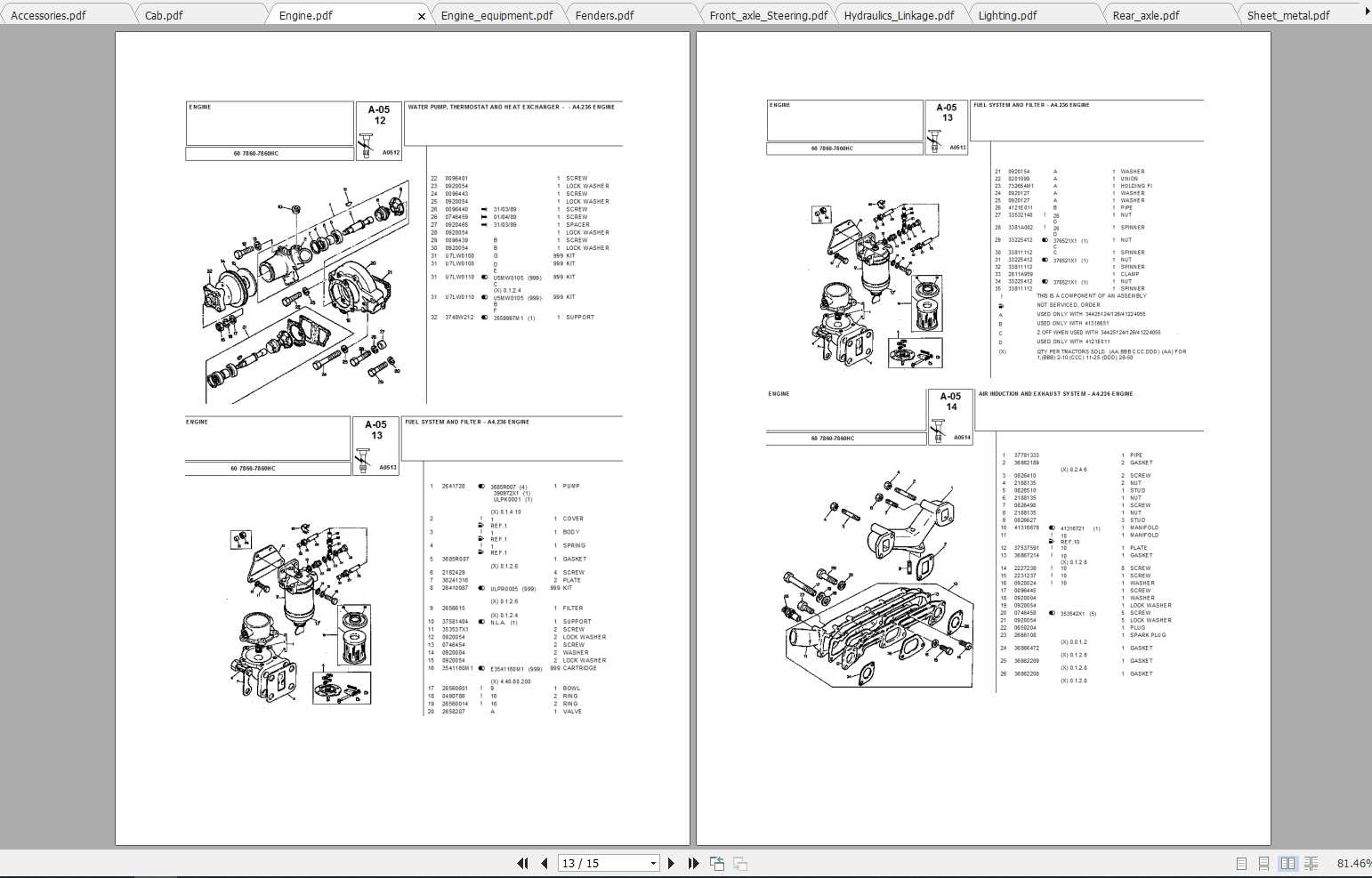 Landini Tractor 7860 Parts Catalog 1kFjvY