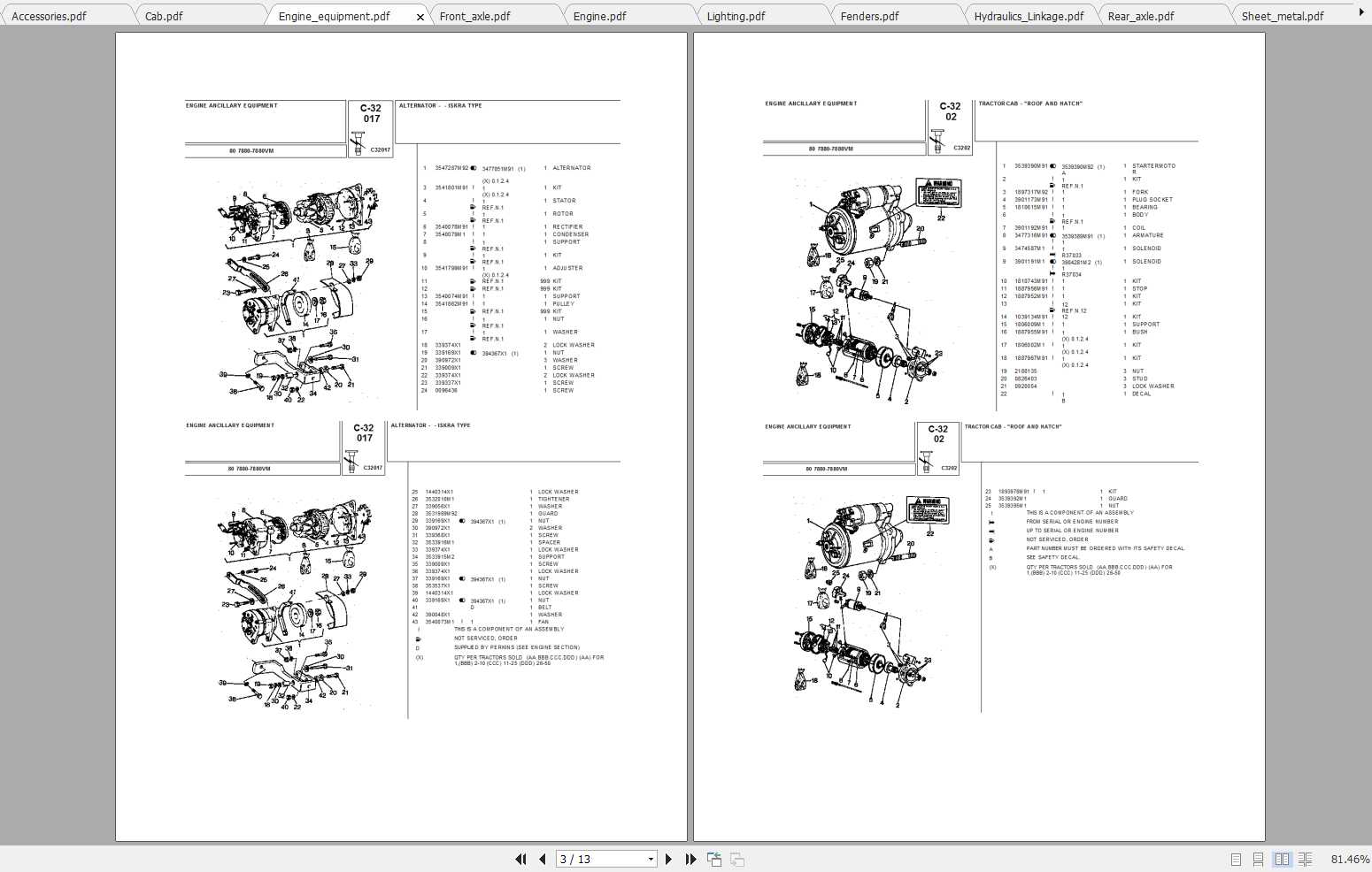 Landini Tractor 7880 Parts Catalog 1