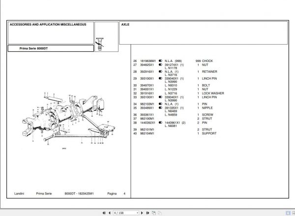 Landini Tractor 8000DT Parts Catalog1820425M1 1