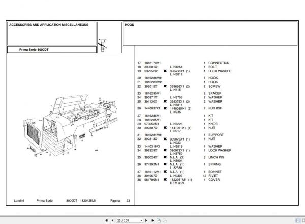 Landini Tractor 8000DT Parts Catalog1820425M1 2
