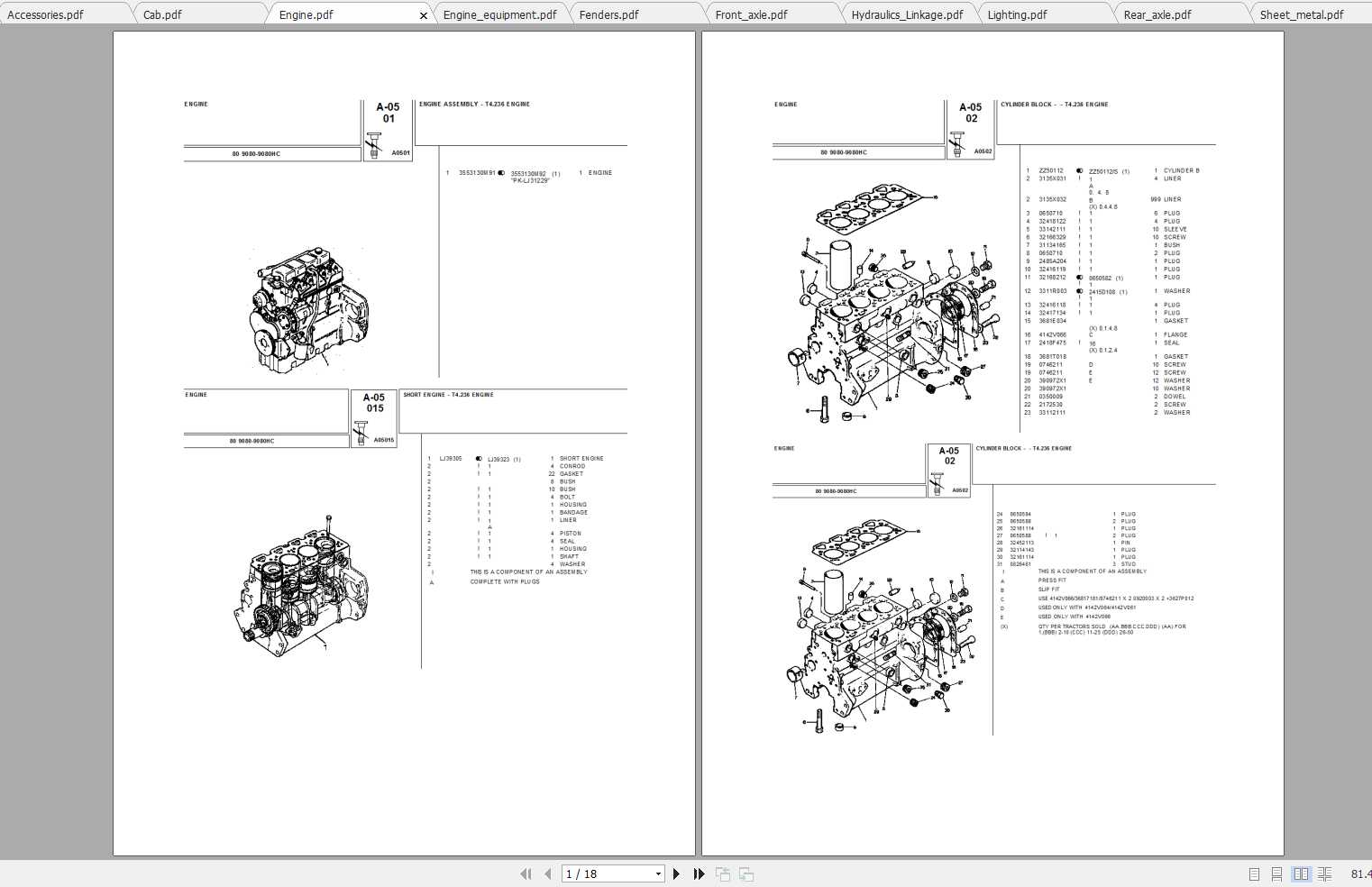 Landini Tractor 9080 Parts Catalog 1