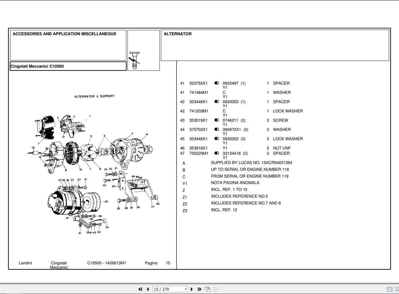 Landini Tractor C10500 Parts Catalog1426613M1 1