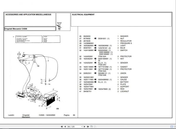 Landini Tractor C4500 Parts Catalog1424043M2 2