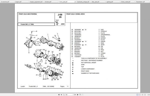 Landini Tractor Frutteti 7560L Parts Catalog3311553M2 2