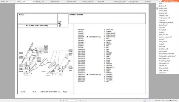 Laverda Header L660 Parts Catalog 1 Copy