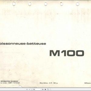 Laverda Combine Harvester M100 Parts CatalogFr 1