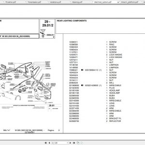 Laverda Combine Harvester M305 Parts Catalog 1
