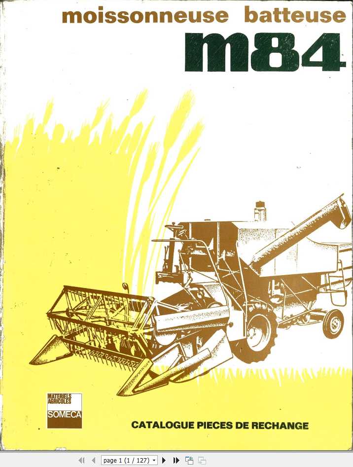 Laverda Combine Harvester M84 Parts CatalogFr 1