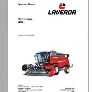 Laverda EU Harvesting M180 Combine Operators Manual 2