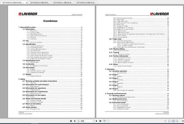 Laverda EU Harvesting M180 Combine Operators Manual 3