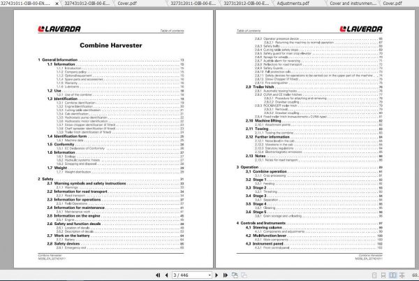 Laverda EU Harvesting M200 Combine Operators Manual 3