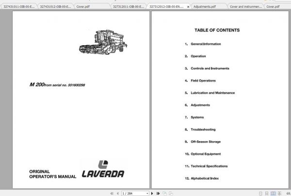 Laverda EU Harvesting M200 Combine Operators Manual 4